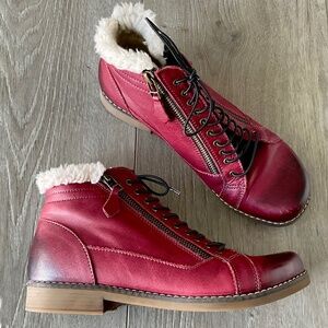 ETHAN VALDES Gina Mid Boot Burgundy Handmade in Spain Size EU 38  7.5/8